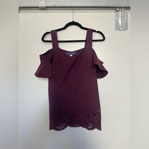 Purple Blouse with off the shoulder detail, Small